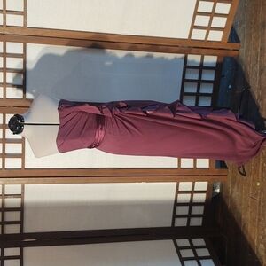 David's Bridal Long Strapless Dress with Front Ruffle Cascade Dress Sz 12